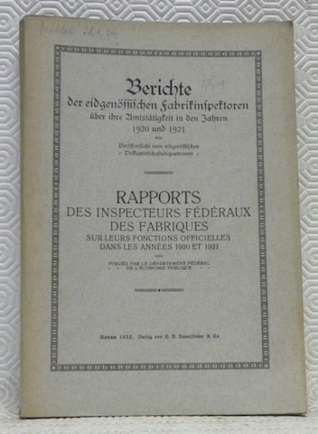 RAPPORTS des Inspecteurs Fédéraux des Fabriques sur leurs fonctions officielles … | Immagine principale