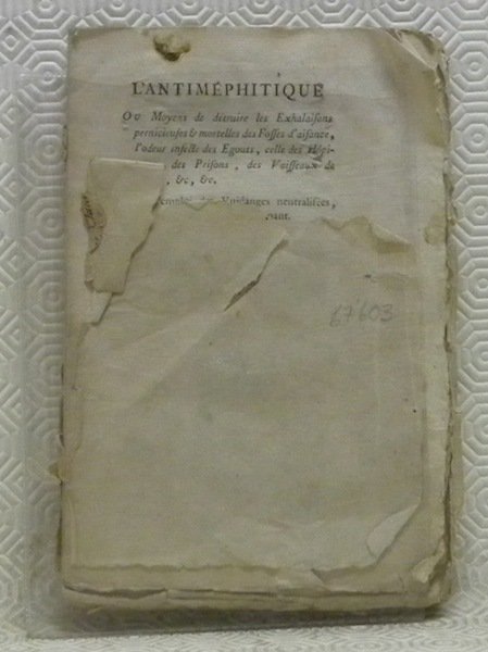 L’antiméphitique. Ou moyens de détruire les Exhalaisons pernicieuses & mortelles … | Immagine principale