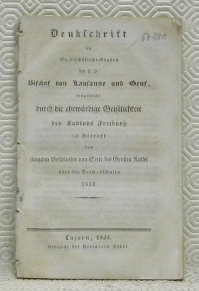 Denkschrift an Sc. bischöliche Gnaden den h. h. Bischof von … | Immagine principale
