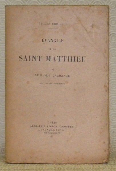 Evangile selon Matthieu. Collection: “Etudes Bibliques”. | Immagine principale