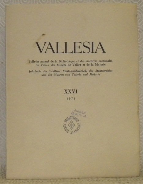 Vallesia, XXVI, 1971. Bulletin annuel de la Bibliothèque et des … | Immagine principale