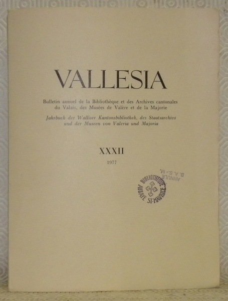 Vallesia, XXXII, 1977. Bulletin annuel de la Bibliothèque et des … | Immagine principale