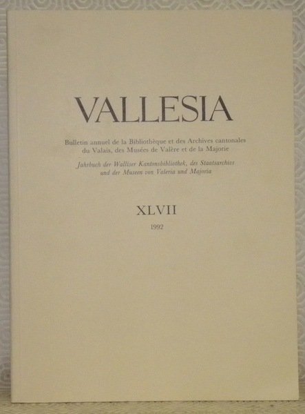 Vallesia, XLVII, 1992. Bulletin annuel de la Bibliothèque et des … | Immagine principale