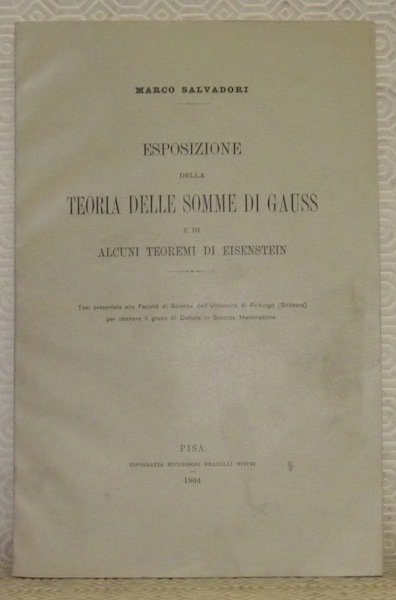 Esposizione della teoria delle Somme di Gauss et di alcuni … | Immagine principale