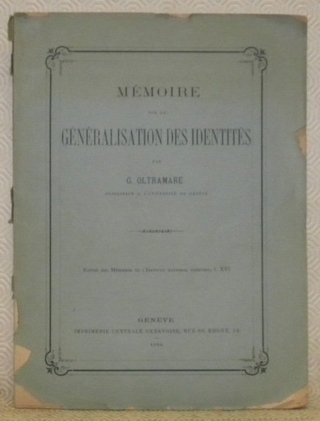 Mémoire sur la généralisation des identités. Extrait des Mémoires de … | Immagine principale