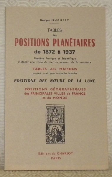 Tables des positions planétaires de 1872 à 1937. Manière Pratique … | Immagine principale