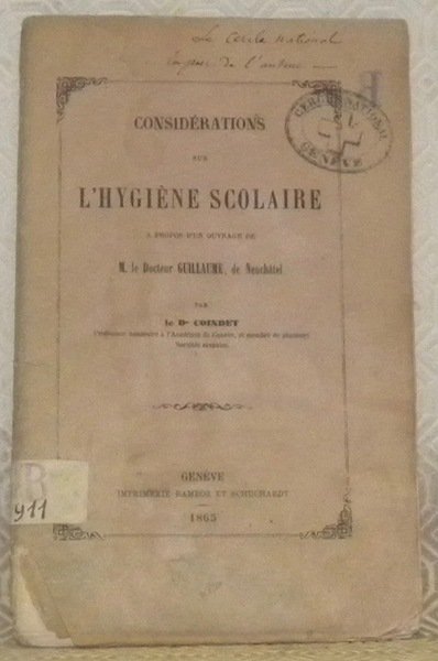 Considérations sur l’hygiène scolaire à propos d’un ouvrage de M. …