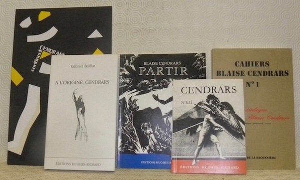 Lot Blaise Cendrars, 5 livres. 1. A l’origine, Cendrars. Gravures …