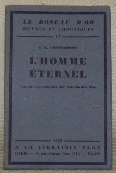 L’homme éternel. Traduit de l’amglais par Maximilien Vox. Collection: Le … | Immagine principale