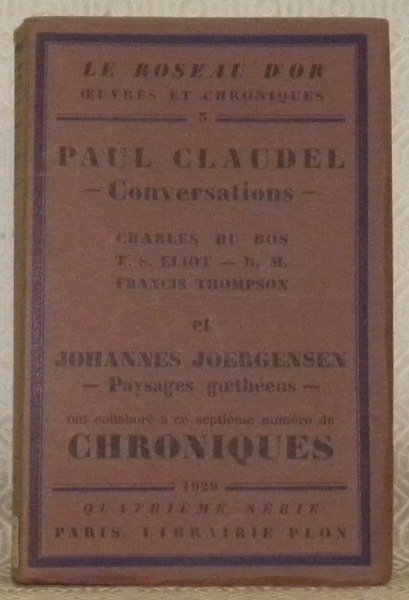 Conversations. Charles du Bos - T. S. Eliot - R. … | Immagine principale