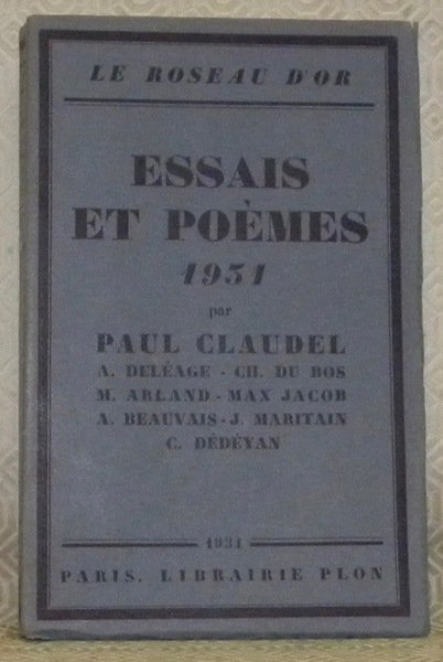 Essais et poèmes, 1931. A. Deléage - Ch. du Bos … | Immagine principale