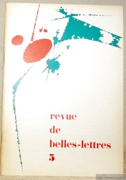 La Revue de Belles-Lettres 1960, n° 5. R B L. | Immagine principale