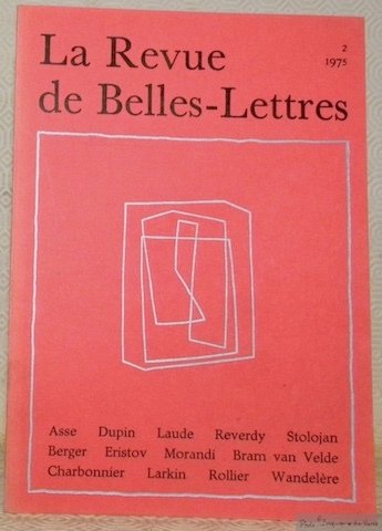 La Revue de Belles-Lettres 2 1975. R B L. | Immagine principale