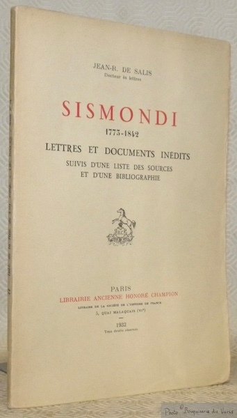 Sismondi, 1775 - 1842. Lettres et documents inédits suivis d’une … | Immagine principale