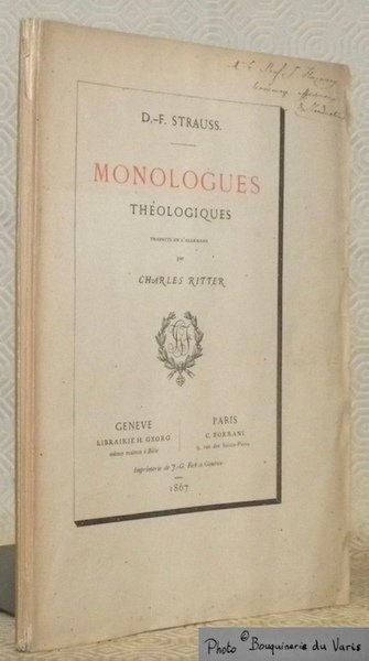 Monologues théologiques. Traduits de l’allemand par Charles Ritter.