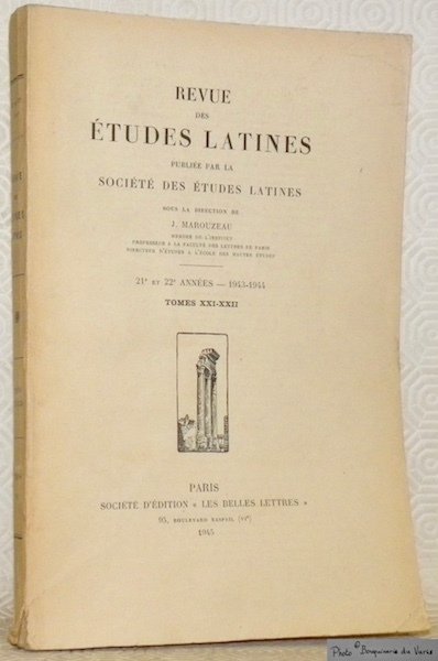 Revue des Etudes Latines. Publiée par la Société des Etudes …