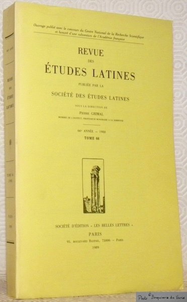 Revue des Etudes Latines. Publiée par la Société des Etudes …