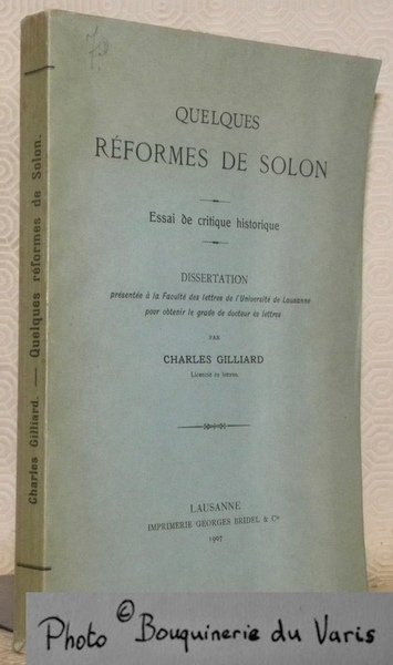 Quelques réformes de Solon. Essai de critique historique. Diss. | Immagine principale