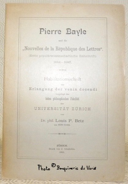 Pierre Bayle und die Nouvelles de la République des Lettres. … | Immagine principale