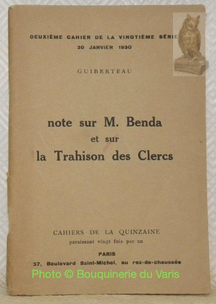 Note sur M. Benda et sur la Trahison des Clercs. … | Immagine principale