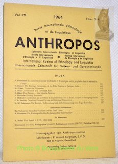 Anthropos. Revue internationale d’ethnologie et de linguistique. Internationale Zeitschrift für … | Immagine principale