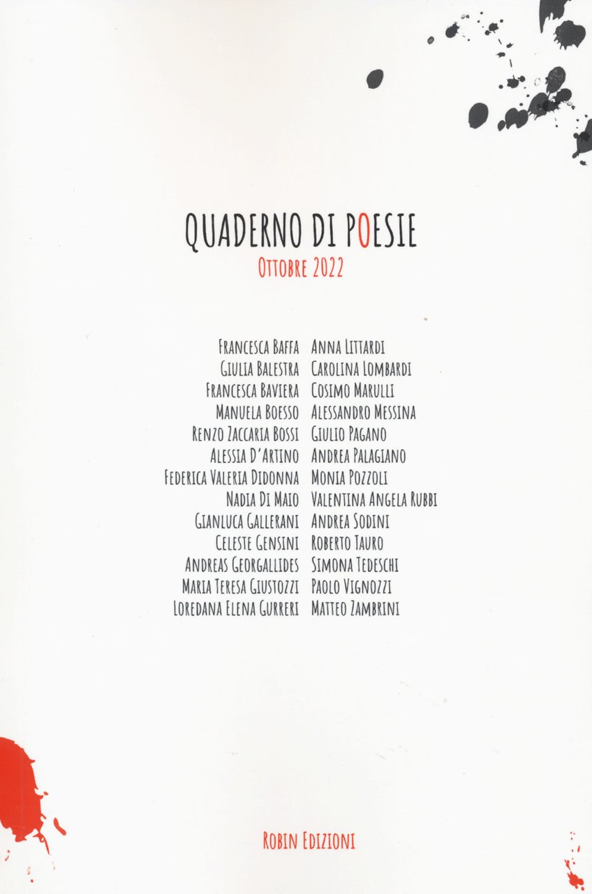 Quaderno di poesie. Ottobre 2022