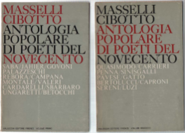 Antologia Popolare Di Poeti Del Novecento. Volume Primo E Volume …