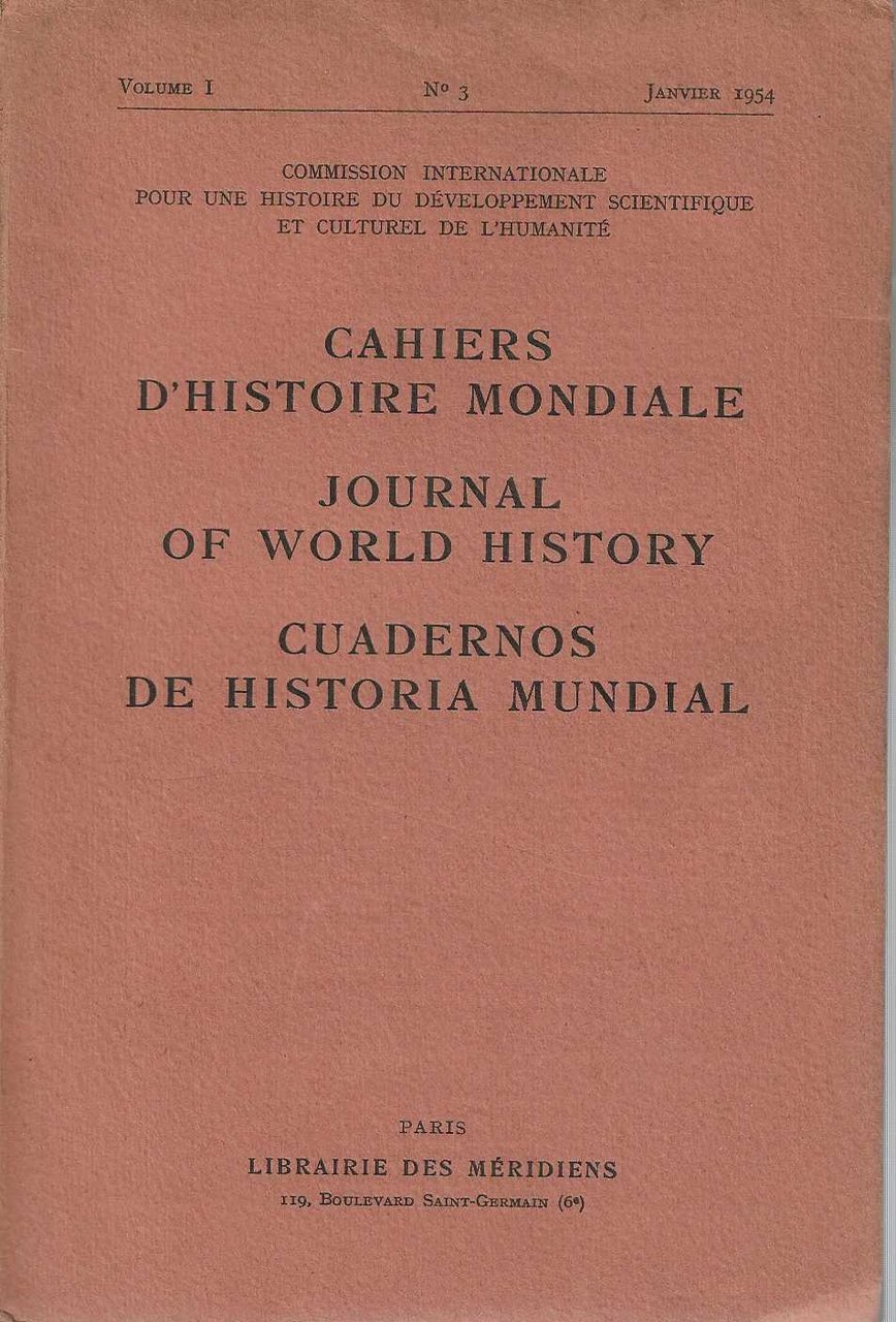 Cahiers D'histoire Mondiale- Journal Of World History-Cuadernos De Historia Mundial