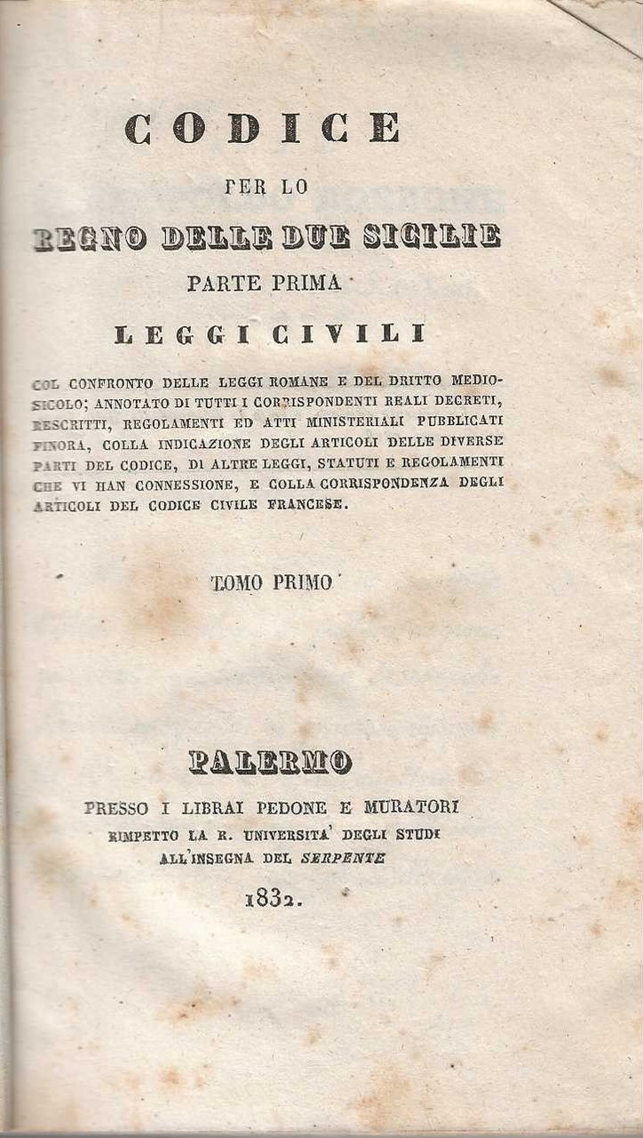 Codice per lo regno delle due sicilie