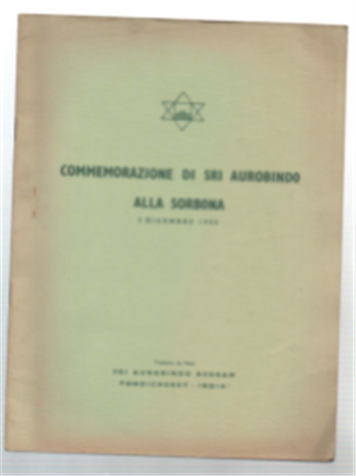 Commemorazione Di Sri Aurobindo Alla Sorbona 5 Dicembre 1955