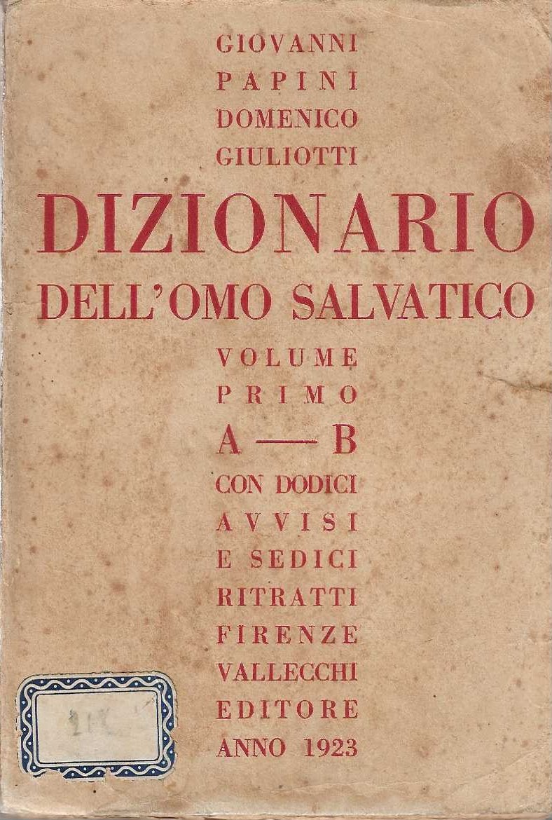 Dizionario Dell'omo Salvatico. Volume Primo A_B | Immagine principale