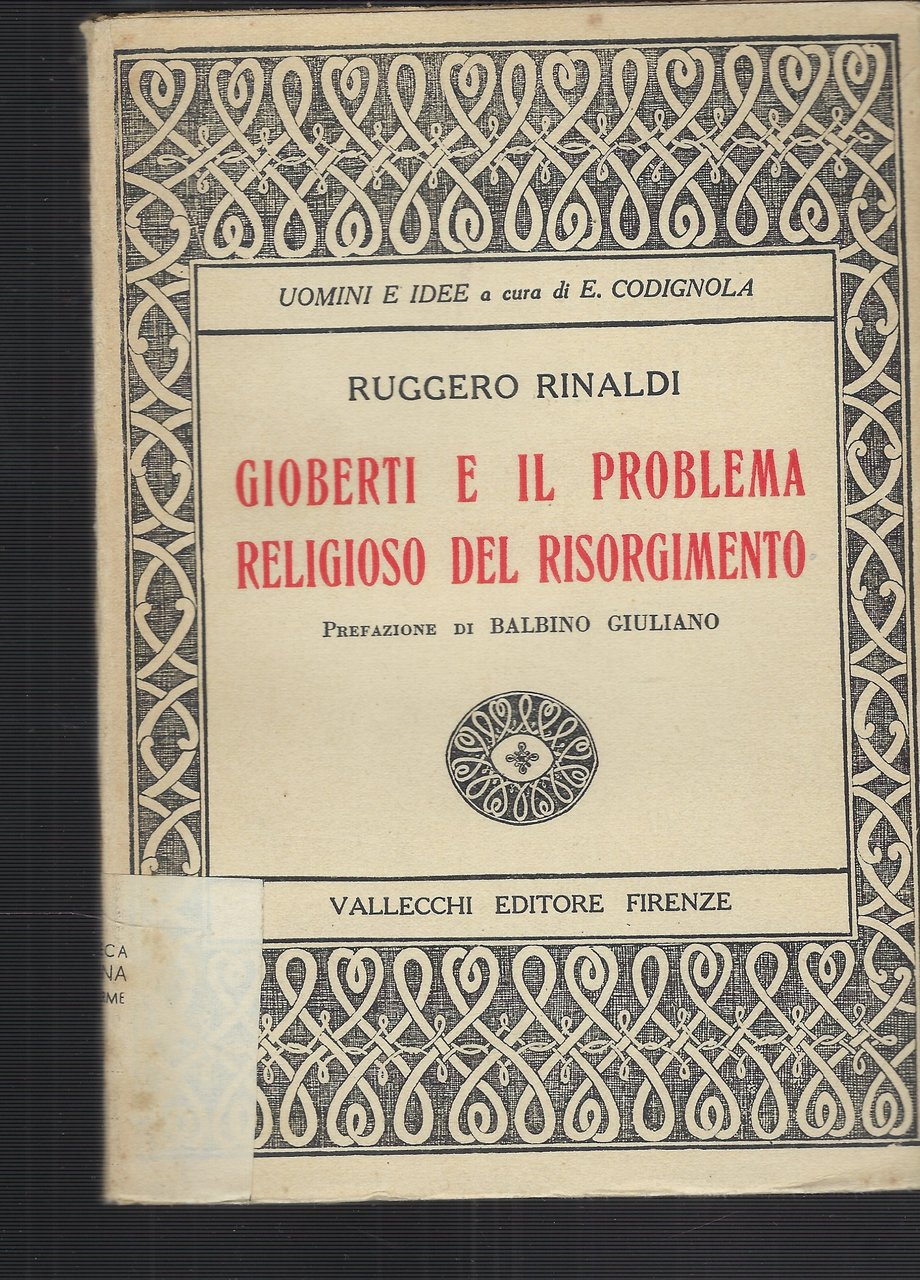 Gioberti E Il Problema Religioso Del Risorgimento