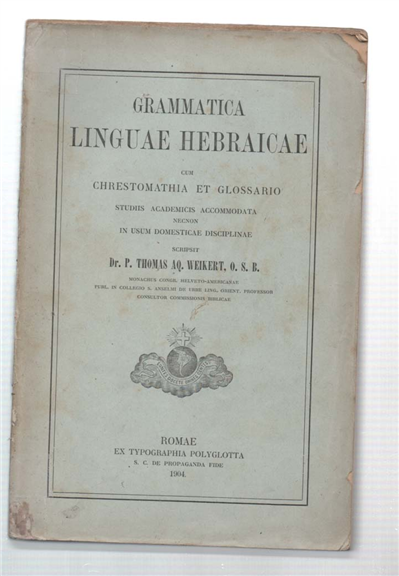 Grammatica Linguae Hebraicae Cum Chrestomathia Et Glossario. Studiis Academicis Accomodata …