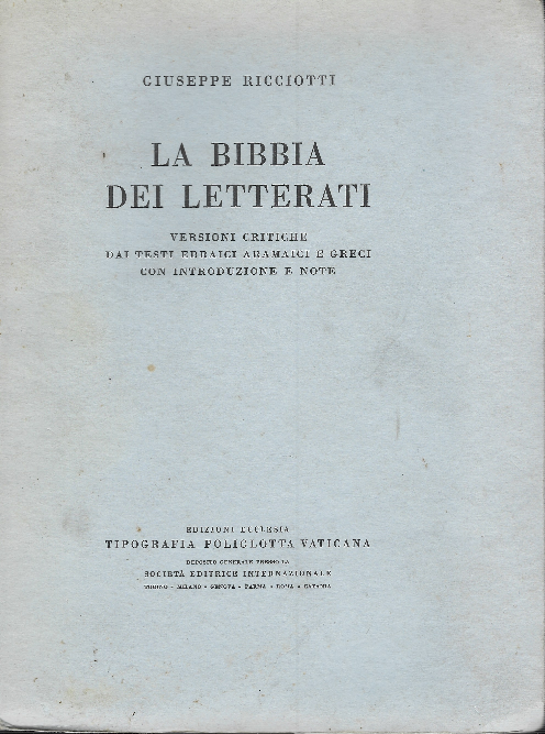 La Bibbia Dei Letterati