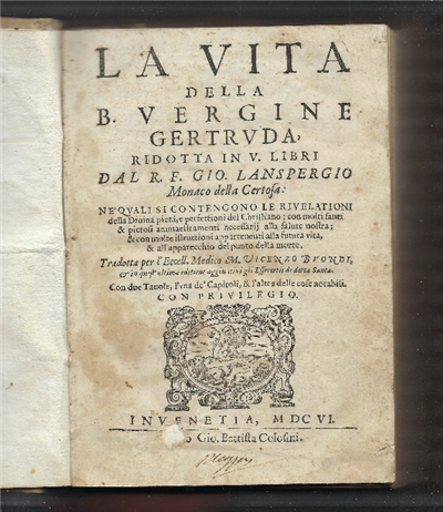 La Vita Della B. Vergine Gertruda