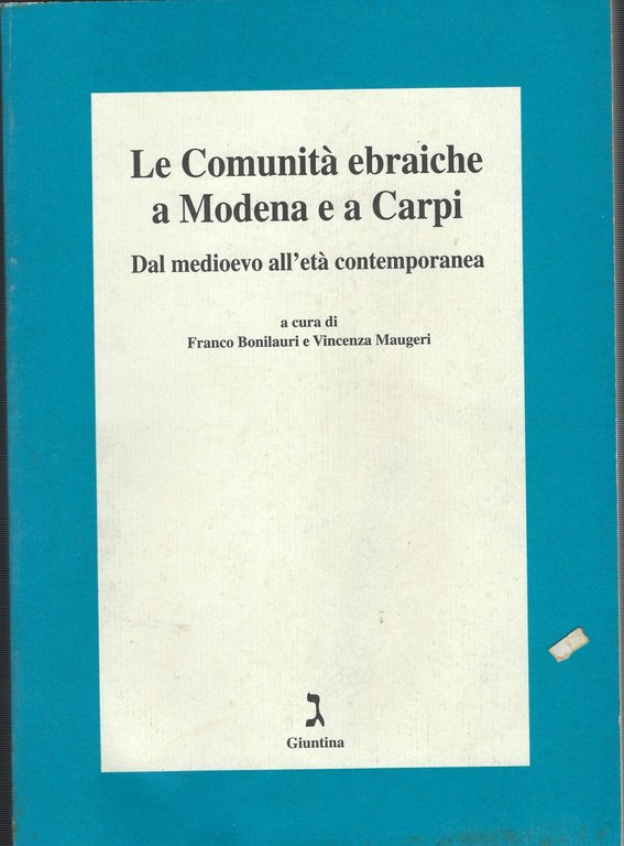 Le Comunità Ebraiche A Modena E A Carpi