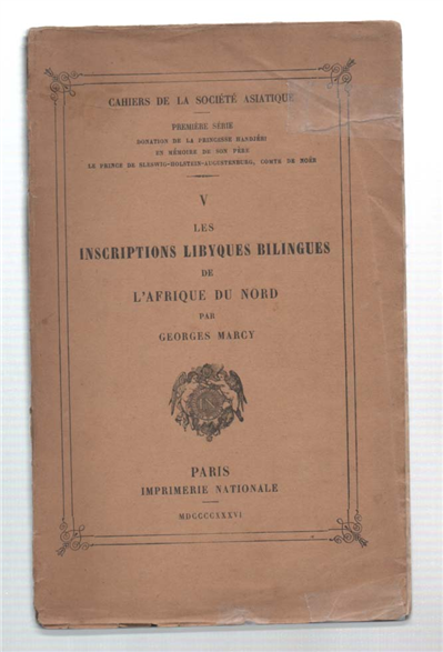 Les Inscriptions Lybyques Bilingues De L'afrique Nu Nord