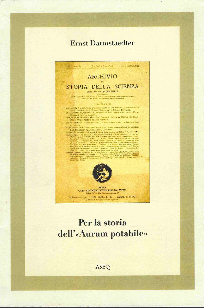 Per la storia dell' "Aurum potabile "
