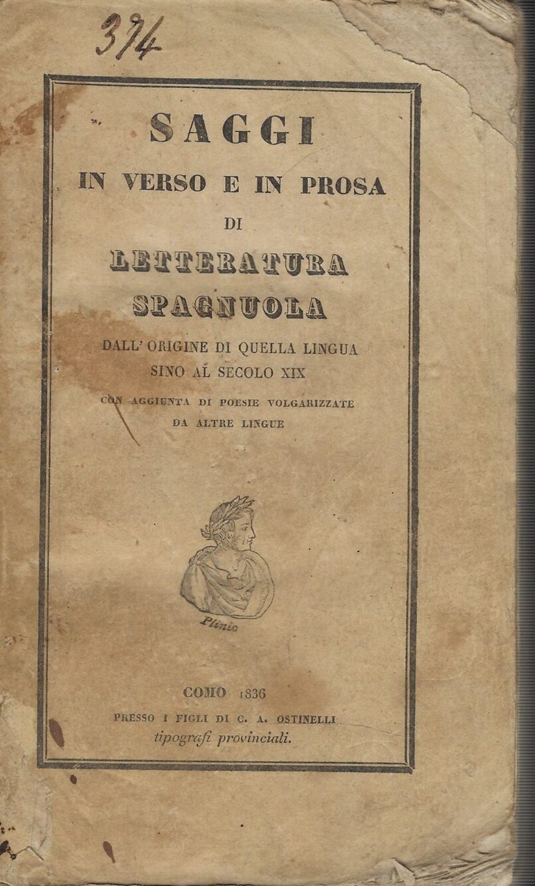 Saggi In Verso E In Prosa Di Letteratura Spagnuola Dall'origine …