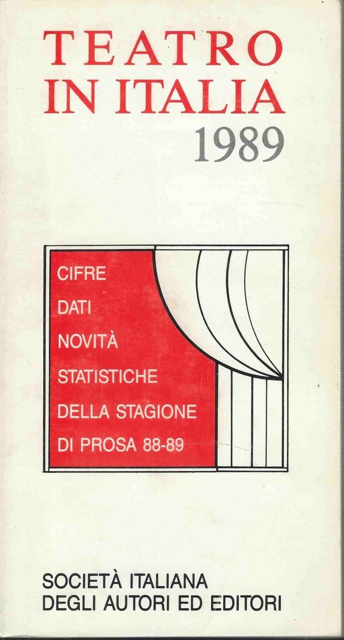 Teatro in Italia 1989 . Cifre , dati , novità …