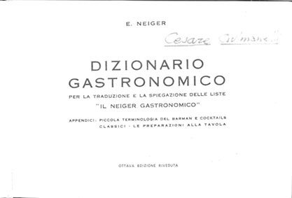 Dizionario gastronomico