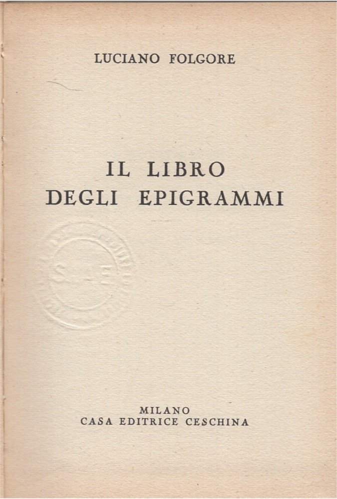 Il libro degli epigrammi