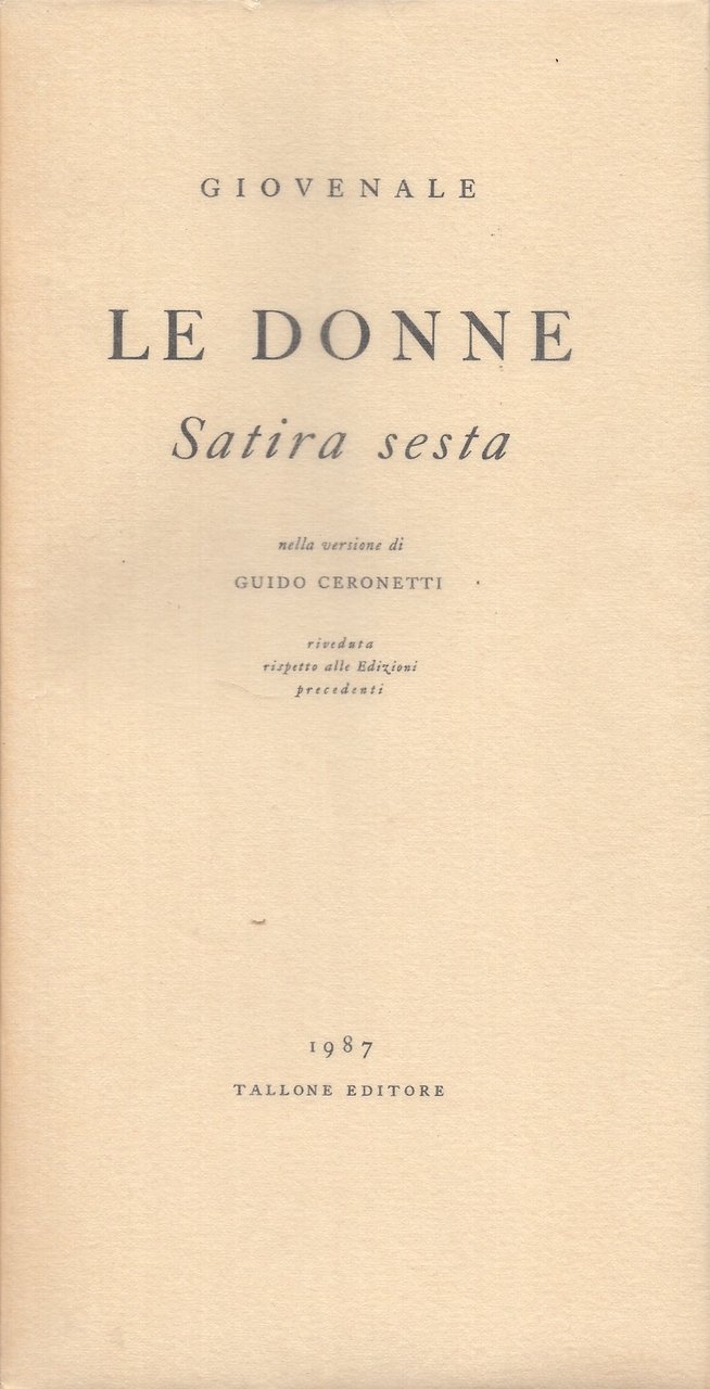 Le donne - satira sesta
