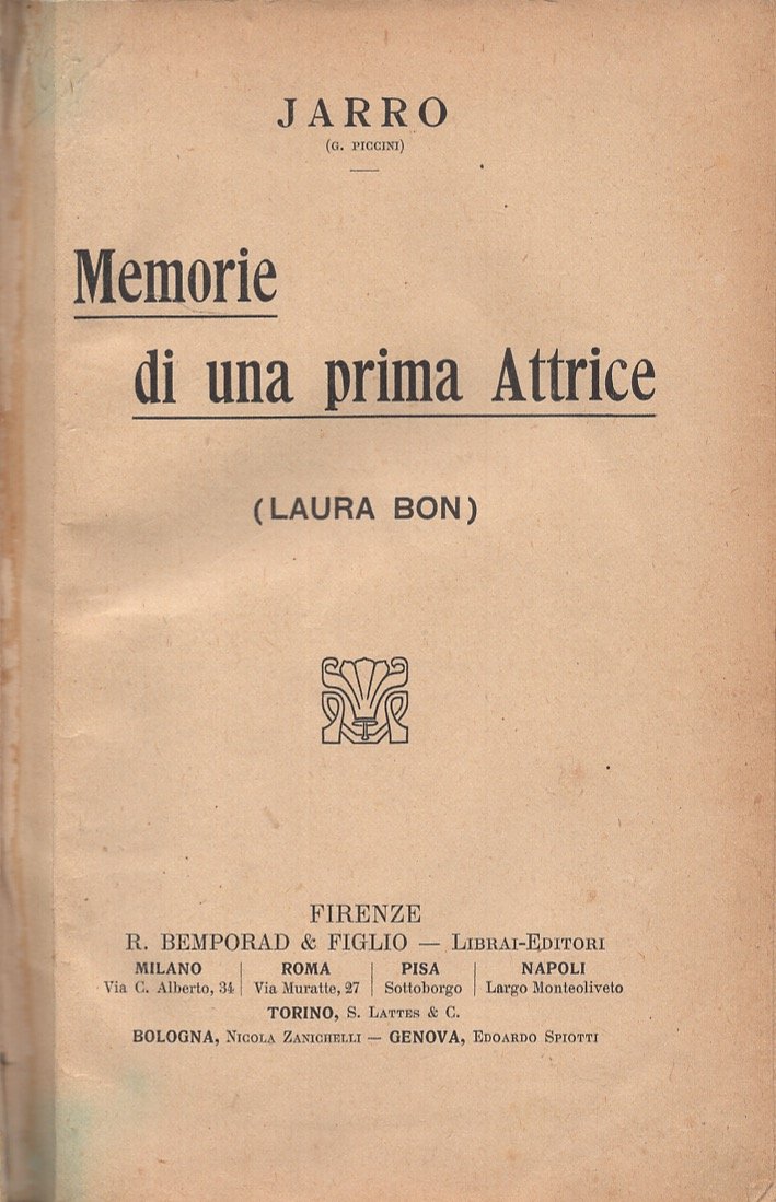 Memorie di una prima attrice (Laura Bon)