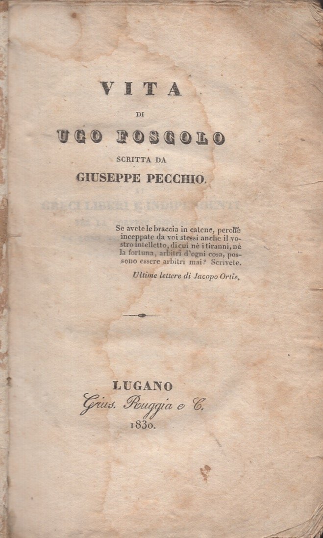 Vita di Ugo Foscolo