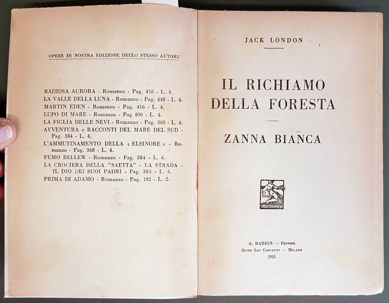 IL RICHIAMO DELLA FORESTA - ZANNA BIANCA
