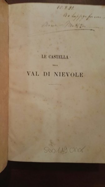 Le castella della Val di Nievole. Delle acque Termali di …