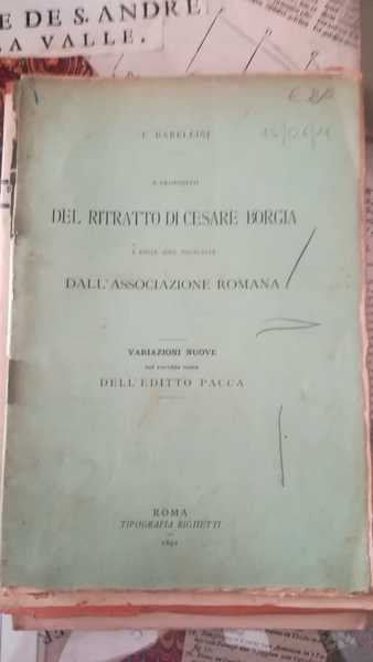 A proposito del ritratto di Cesare Borgia e delle idee …