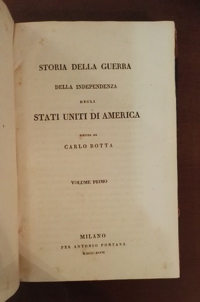 Storia della guerra della indipendenza degli Stati Uniti d'America