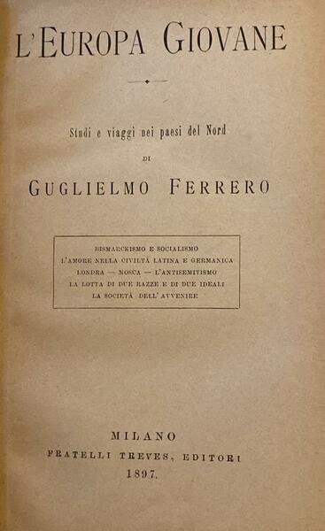 L'Europa giovane. Studi e viaggi nei paesi del Nord